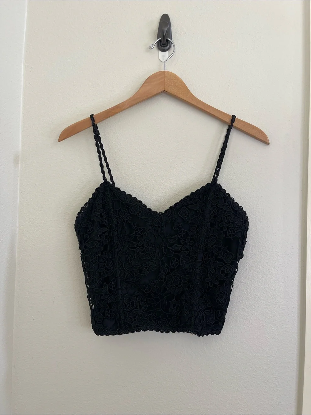 Vintage Neiman Marcus Jonquil by Diane Samandi Black Lace Crop Top Bralette M